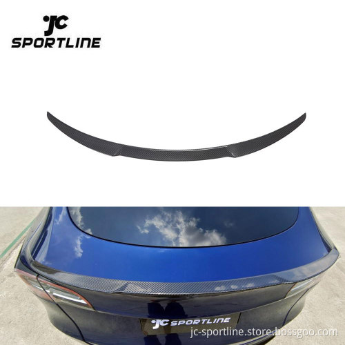 Pre-Preg Dry Carbon Fiber Rear Spoiler for Tesla Model Y 4-Door 2020-2021